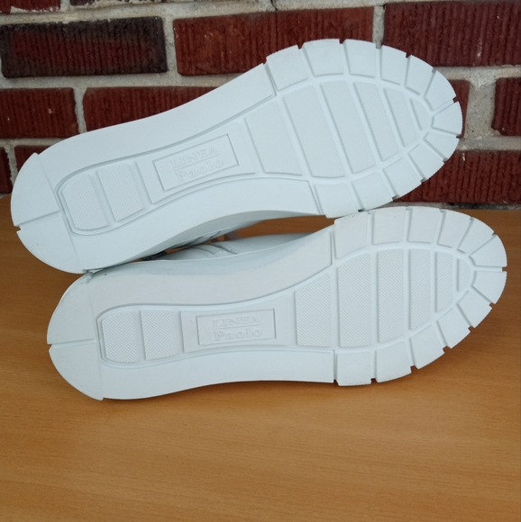 NWT Linea Paolo 'Gio Lo' Genuine Leather High Top Side Zip Sneakers in All White - Picture 10 of 10